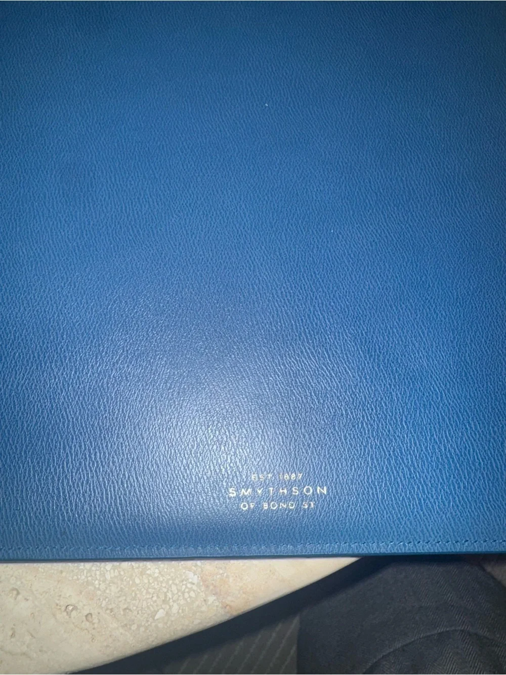 Authentic Smythson of Bond Street A4 leather portfolio - discontinued- Blue